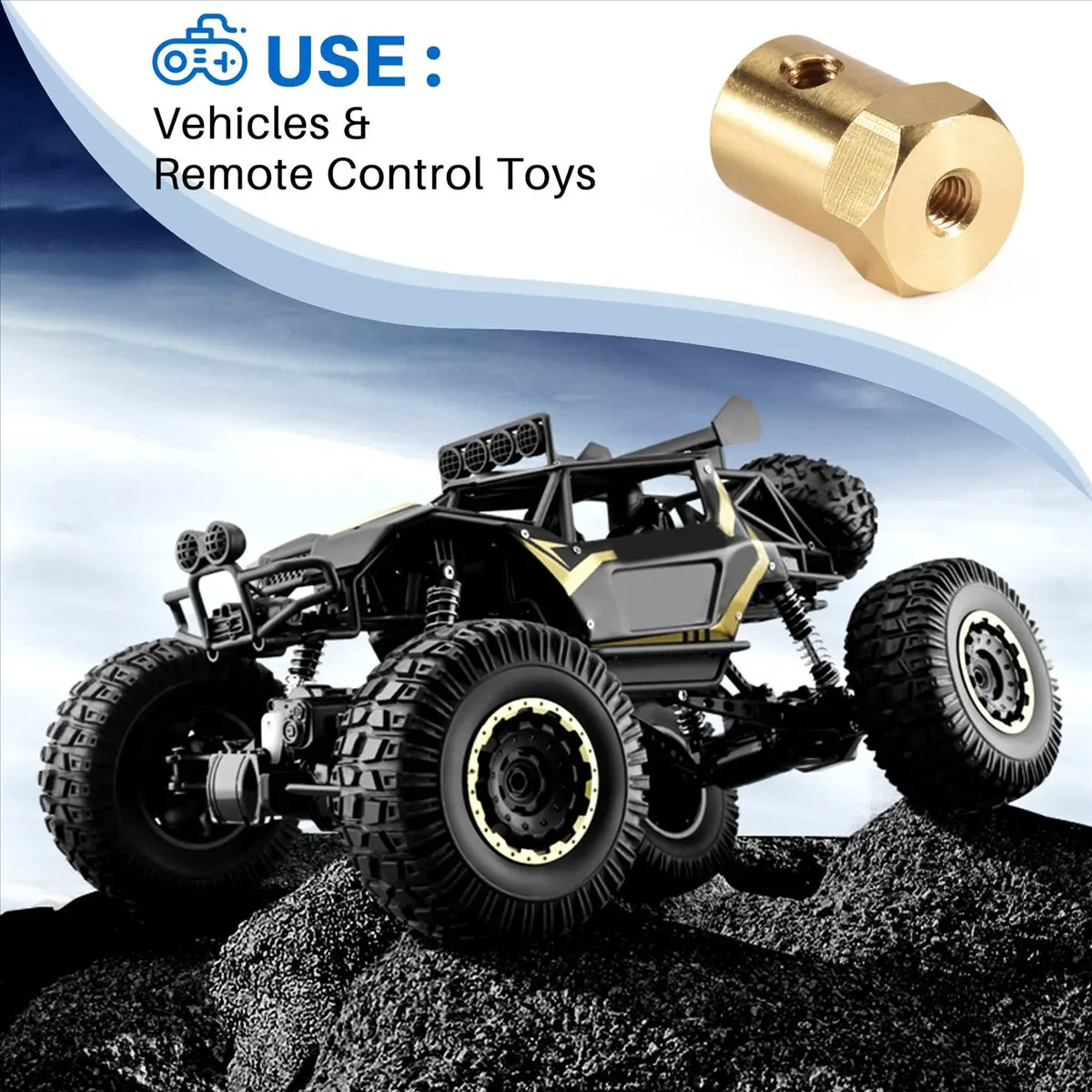 【CYBER MONDAY】8PCS 5mm to 12mm Brass Combiner Wheel Hub Hex Adapter for D12 C14 C24 B14 B24 B16 B36 MN D90 MN99S RC Car Parts