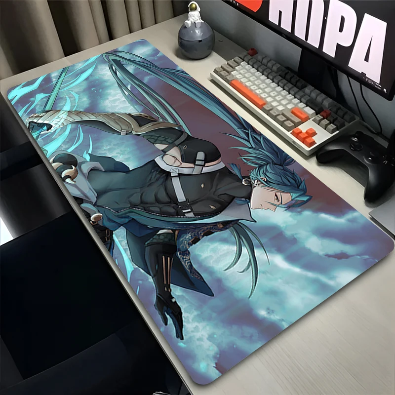 Mouse Pad Laptop Anime Extended Desktop Mat Computer Gamer W-wuthering Waves Jiyan Mousepad PC Gaming Accessories Keyboard Pad