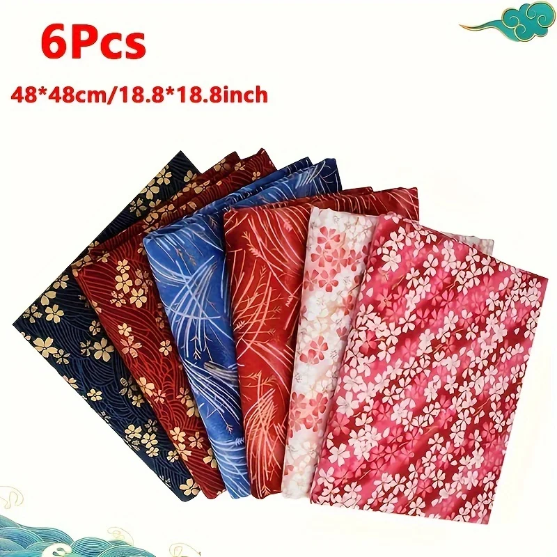 6pcs יפני סגנון מרושל בד ריבועים בד כותנה מלאכה sandle patchwork מראש לחתוך ריבועי quilt