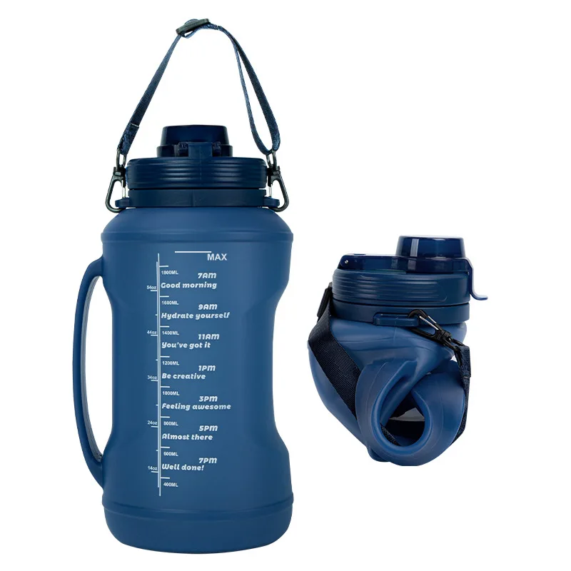 

Large Capacity Kettle 2L Folding Silicone Straw Reel Cup Drop Resistant High Temperature Outdoor Camping Sports Water Cup