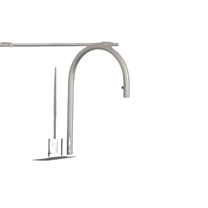 

Brushed silver universal, pull, kitchen faucet