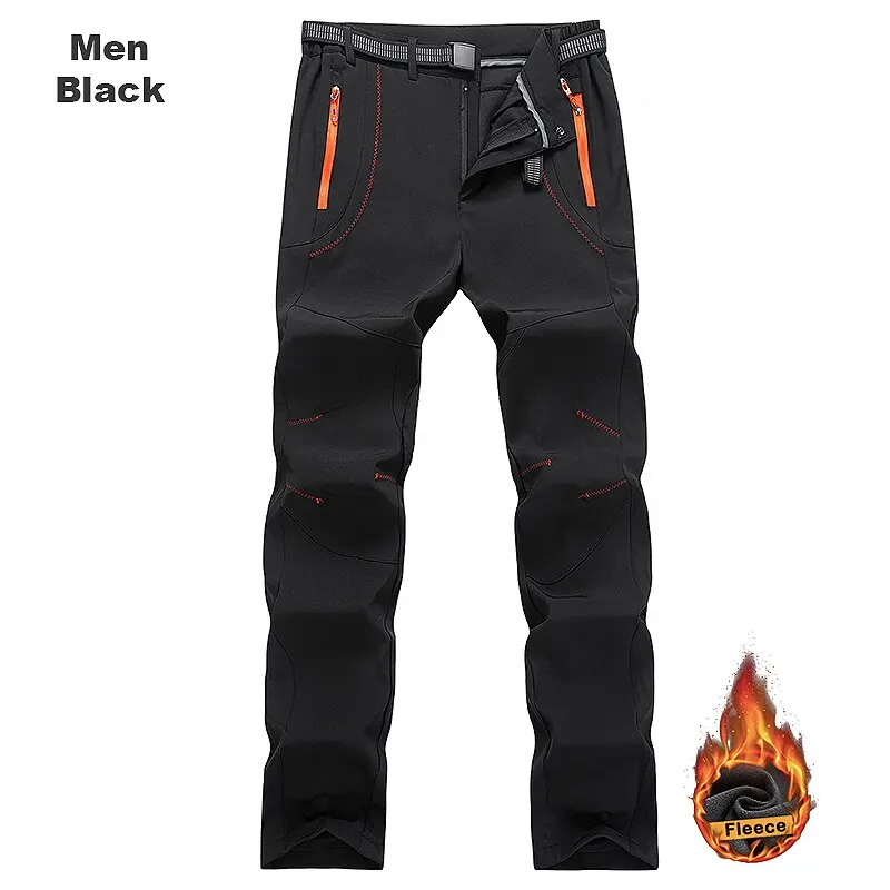 Lngxo Winter Wandern Fleece Hosen Männer warme wasserdichte wind dichte Regen hose Trekking Camping Outdoor Soft shell dicke Skihose