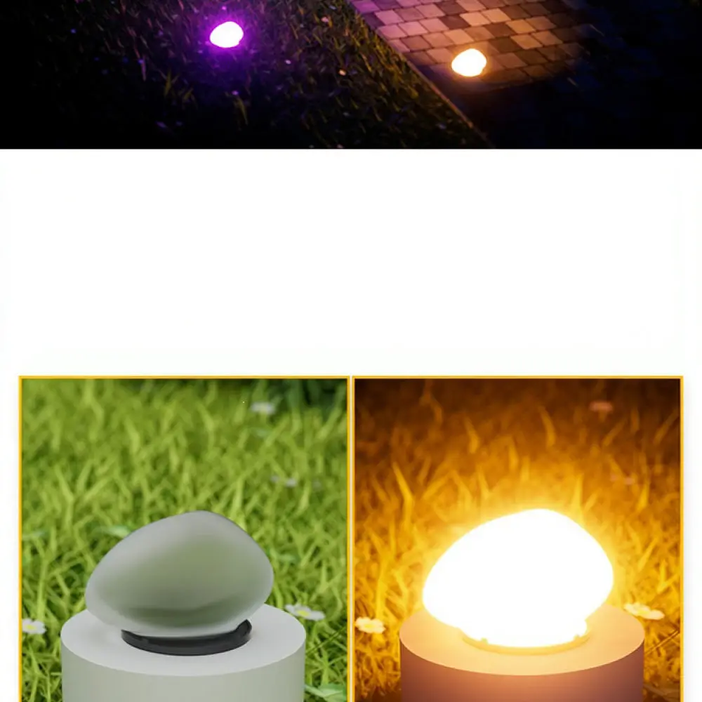 Waterproof Solar Stone Light Outdoor Landscape Garden Path Decoration LED Artificial Pebble Lamp Backyard Illumination