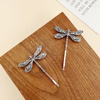 2PCS/4PCS Y2K Millennium Alloy Dragonfly Animal Hair Clips in a Row - Image 6