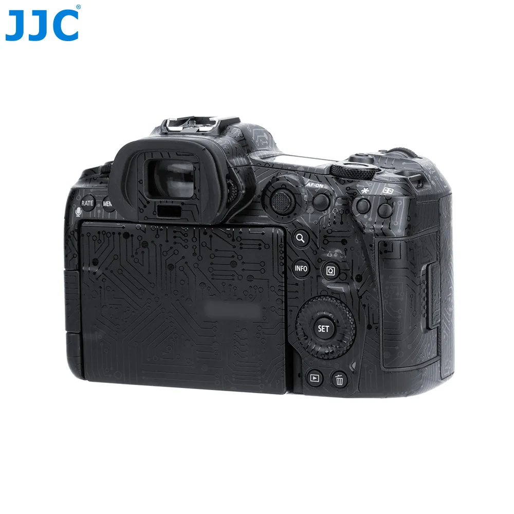 JJC EOS R6 Camera Body Sticker Protective Skin Film Kit For Canon EOS R6 Anti-Scratch 3M Sticker Camera Skin Circuit Board Black