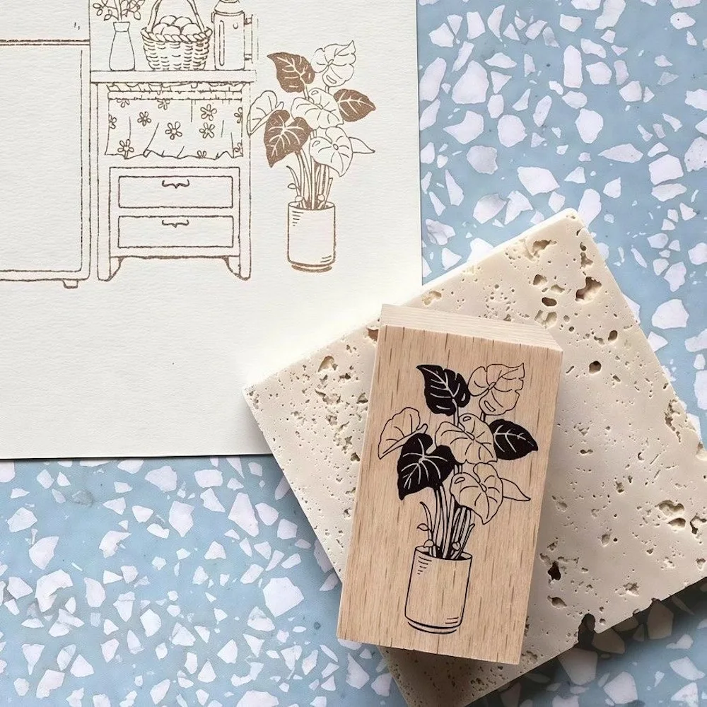 Vintage-Möbel-Themen-Holzstempel für Scrapbooking, DIY-Holzstempel, Muster für Esstisch, Sofa, Schrank, Hobby-Journal-Dekoration – Detail 5