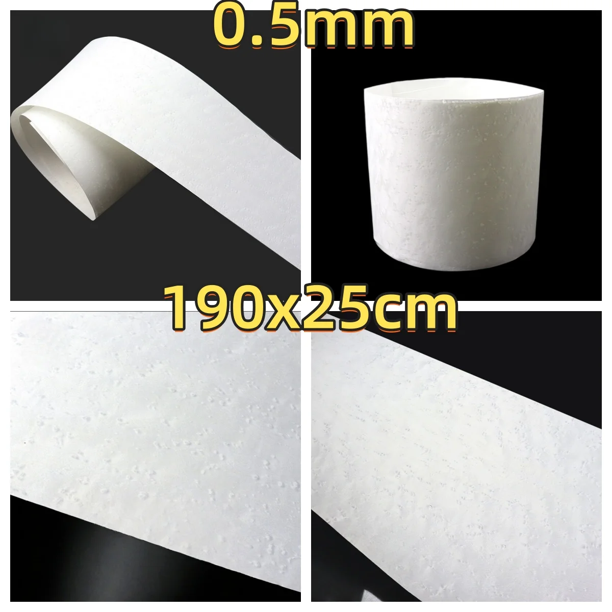 Bleached Birdseye Veneer, 0.5mm, 190x25cm, for Display Table & Decorative Panels.(Backing Non-woven Fabric)