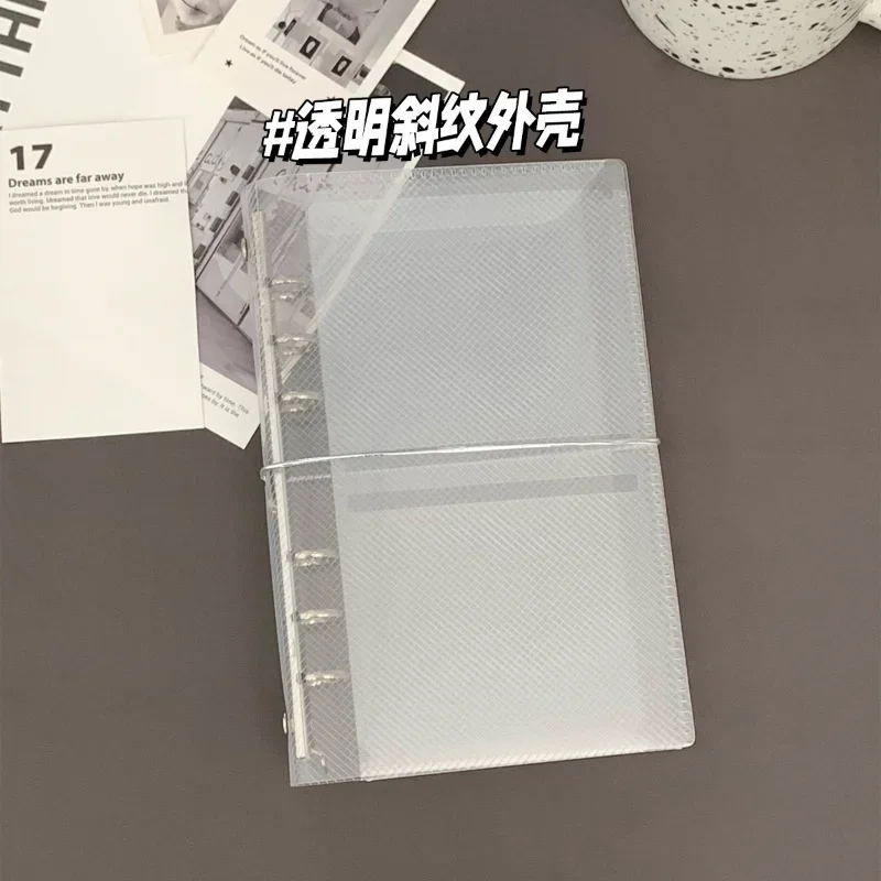1Pcs Durable Diagonal Loose Leaf Notebook Cover Three Fold Mini M5 A7 A6 Portable Sticker Small Card Photo Storage Ledger view 4