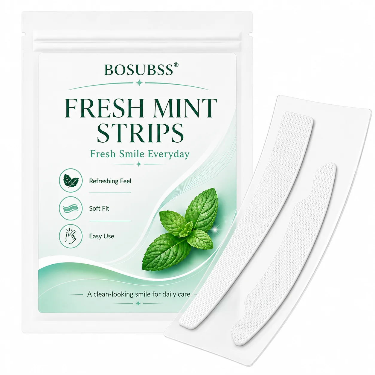 1Pair Purple Smile Care Strips, Upper and Lower Oral Beauty Strips with Flexible Fit, Easy-Peel Design for At-Home Smile Routi
