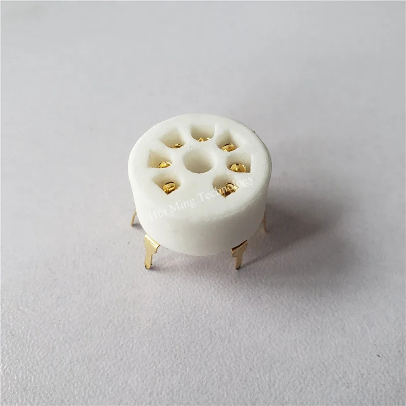 10pcs Ceramic Tube Socket 7 Pin Electrical Sockets Connectors GZC7-Y-B-G Gold-plated Seat Tube Holder 6J1 6Z4 6X4 6J4 Amplifier