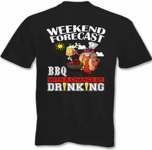 Grilling T-Shirt Weekend Forecast Grilling' Ing Drinking Men's Party Chef