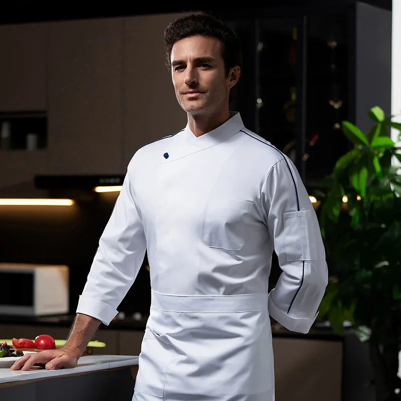 Uniforme de Chef de restaurante occidental, traje de otoño e invierno, Catering, Hotel, cantina, panadero, pastelería, ropa de trabajo de manga larga