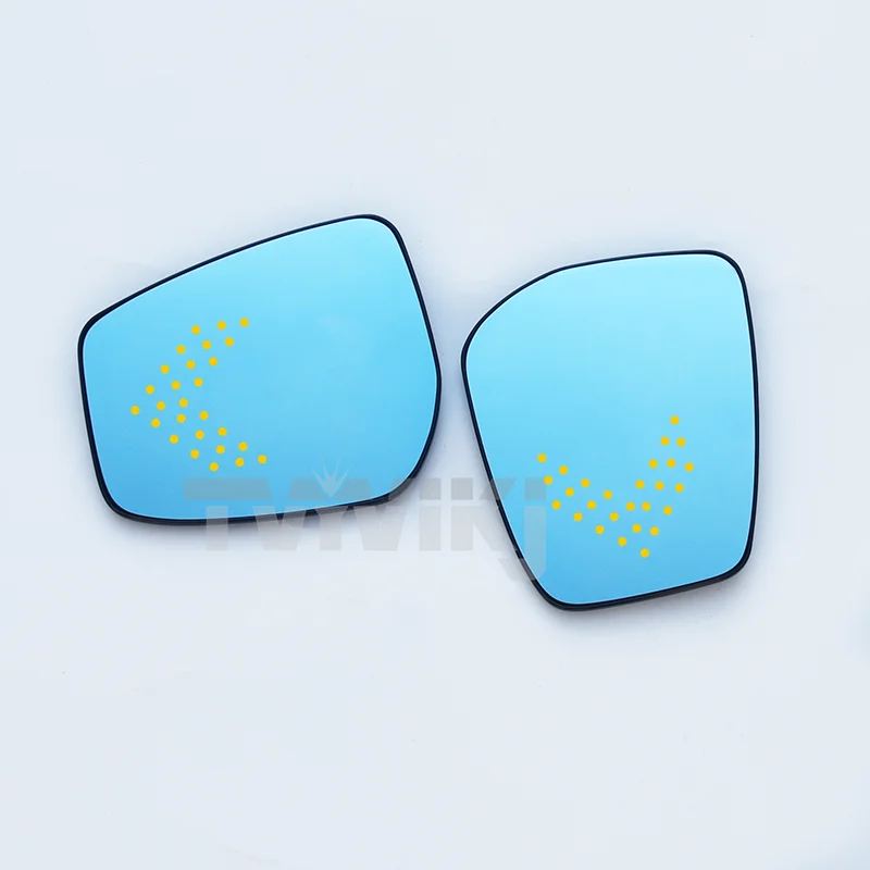 1 pair Side Rearview Mirror Blue Glass Lens dynamic LED indicator For Nissan Sunny Kicks 2020-2022 Wide Angle View anti glare