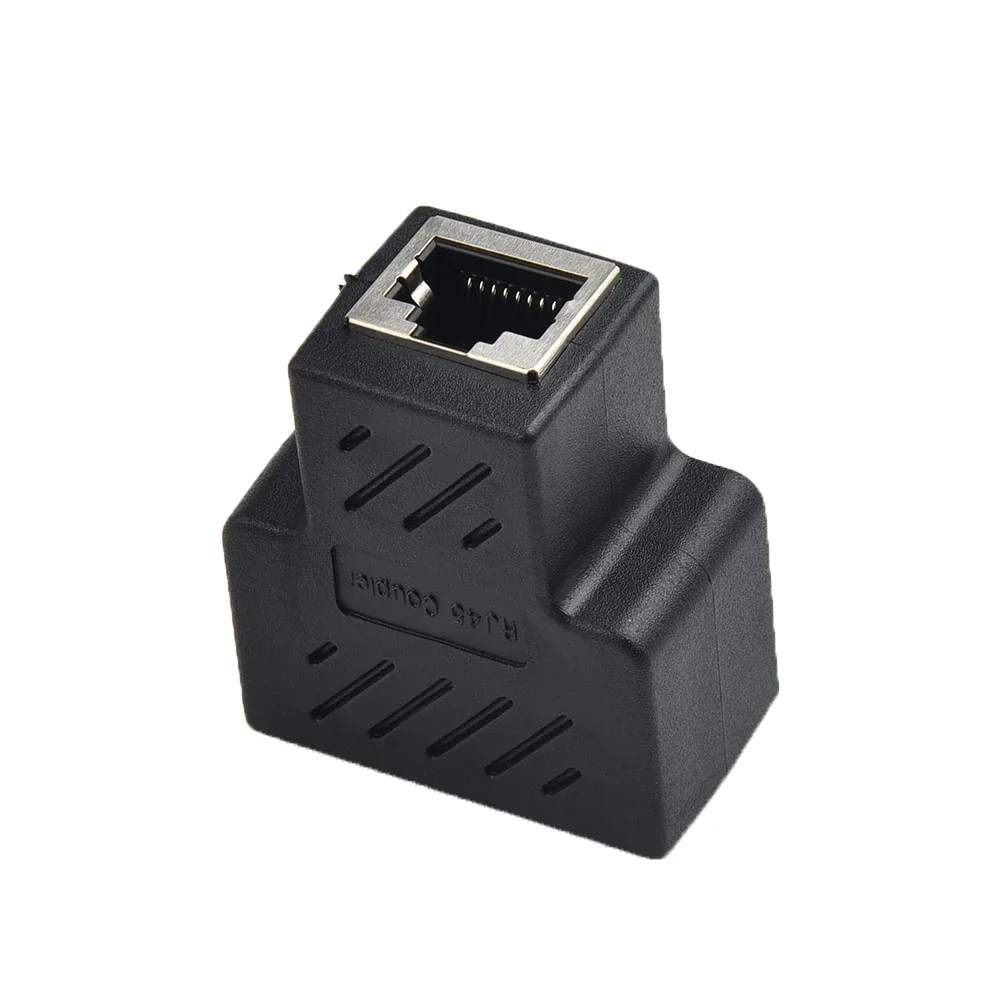 Good Quality Splitter Adapter Black Useful Metal Practical Replacement Tool Plug 1 To 2 Cable Ethernet Extender