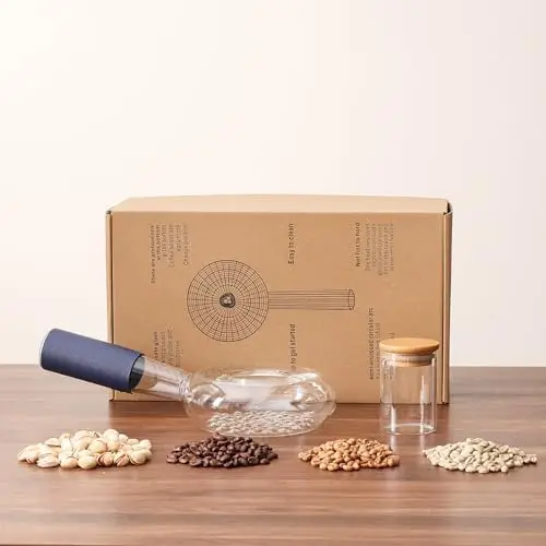 

Portable Glass Coffee Roaster - Manual Borosilicate Kit for Home Roasting Beans & Nuts, Stove-Safe