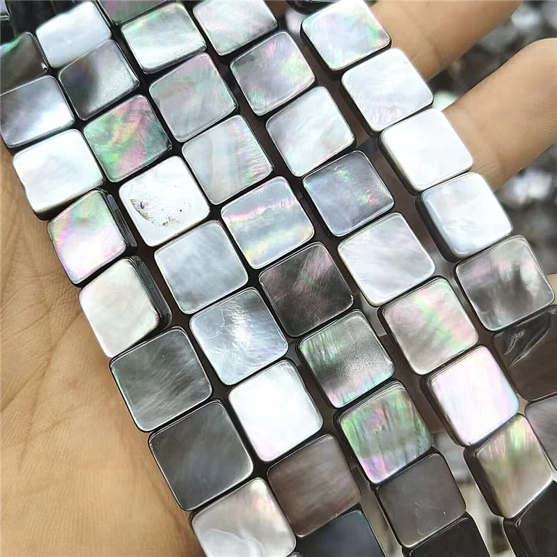 

Натуральные черные бусины из ракушек, квадратной формы, размер 10x10 мм, 12x12 мм, россыпью, для изготовления женских браслетов, отличное качество.