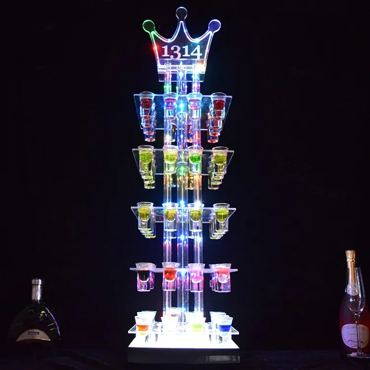 Bar 1314 Cocktail Cup Bullet Holder Acrylic Rechargeable Luminous Champagne Holder Free