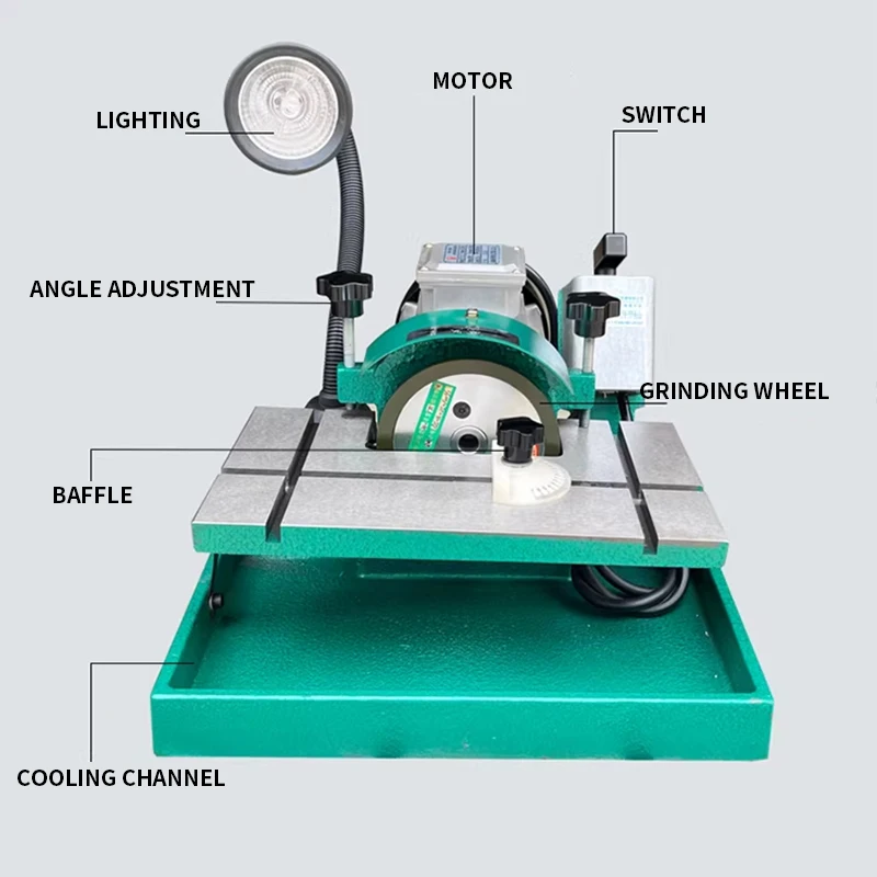380V/220V Tool Grinder; CNC Grinder for Indexable Inserts, Boring Tools, White Steel, and Tungsten Carbide; Alloy Grinding Wheel