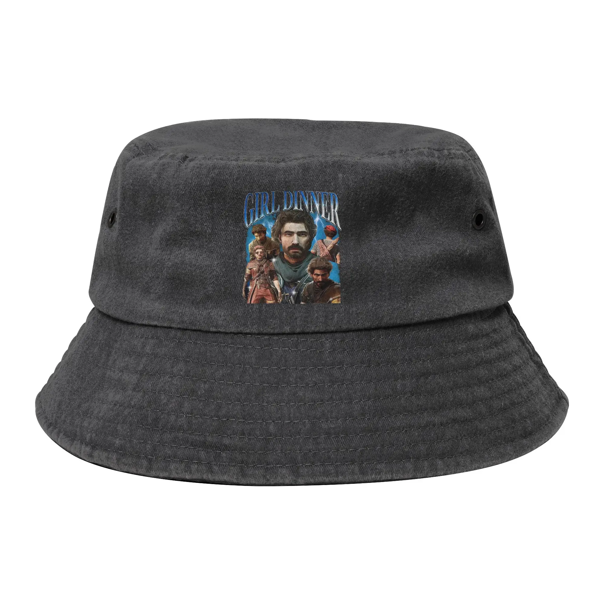 Dinner Gustave Bucket Hats for Women Men Summer Clair Obscur Expedition 33 Distressed Denim Floppy Hat Outdoor Sport Fishing Hat