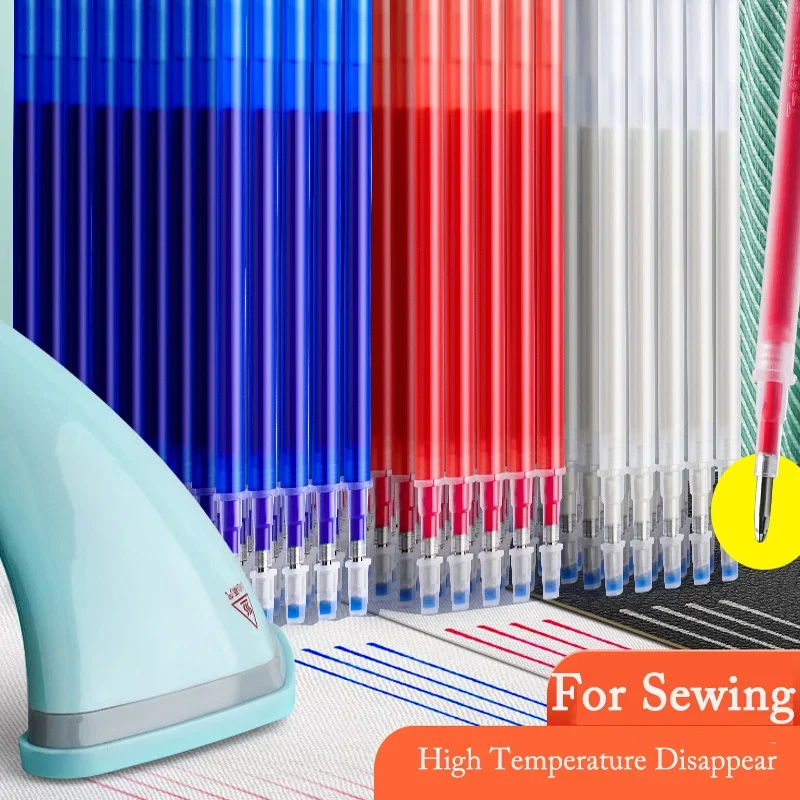 

100 PCS Blue High Temperature Erasable Marker Refill Cutting Fabric Marker For Leather Crafts/Garment Sewing Accessories