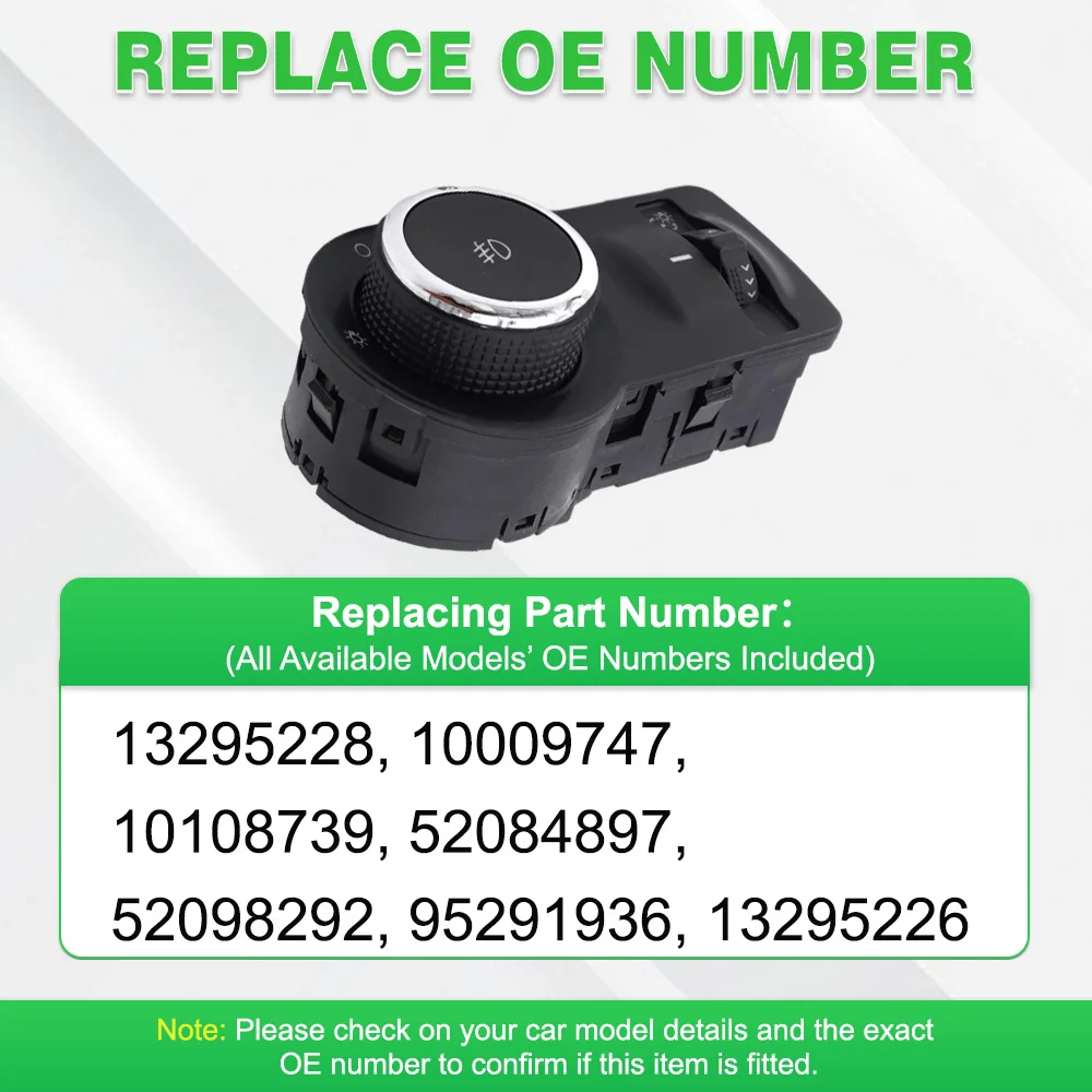 For Chevrolet Cruze / Malibu 2012–2016 Car Electric Headlight Fog Light Adjustment Switch Control Button 52084897