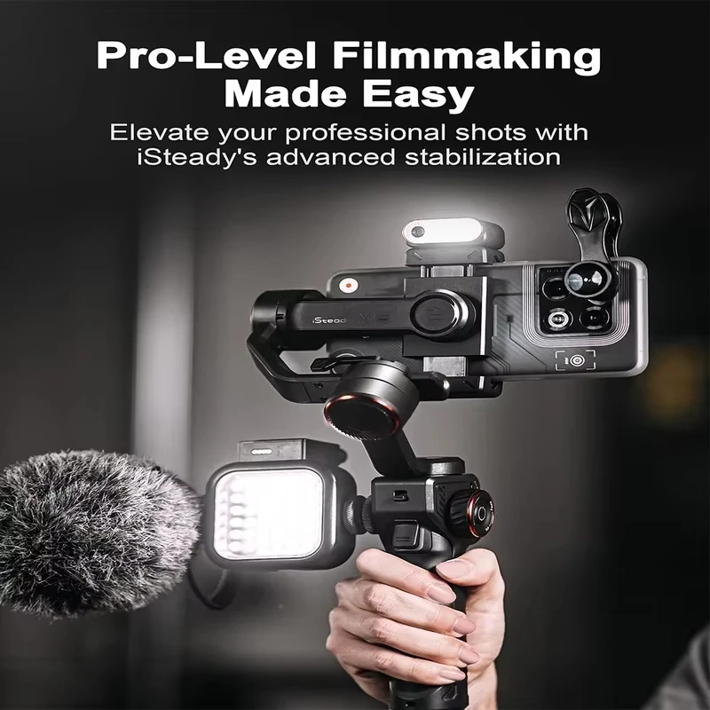 Hohem ilady M6 3-Axis Handheld Gimbal Stabilizer with AI Tracker and Magnetic Fill Light for Full Color Video from 2025 Hot Smar