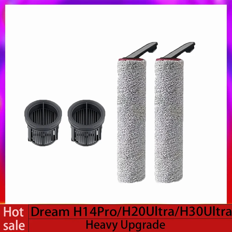 For Original Dreame H14 Pro / H20 Ultra/H30 Ultra H13 Pro Floor Scrubber Vacuum Cleaner Roller Brush Hepa Filters Accessories