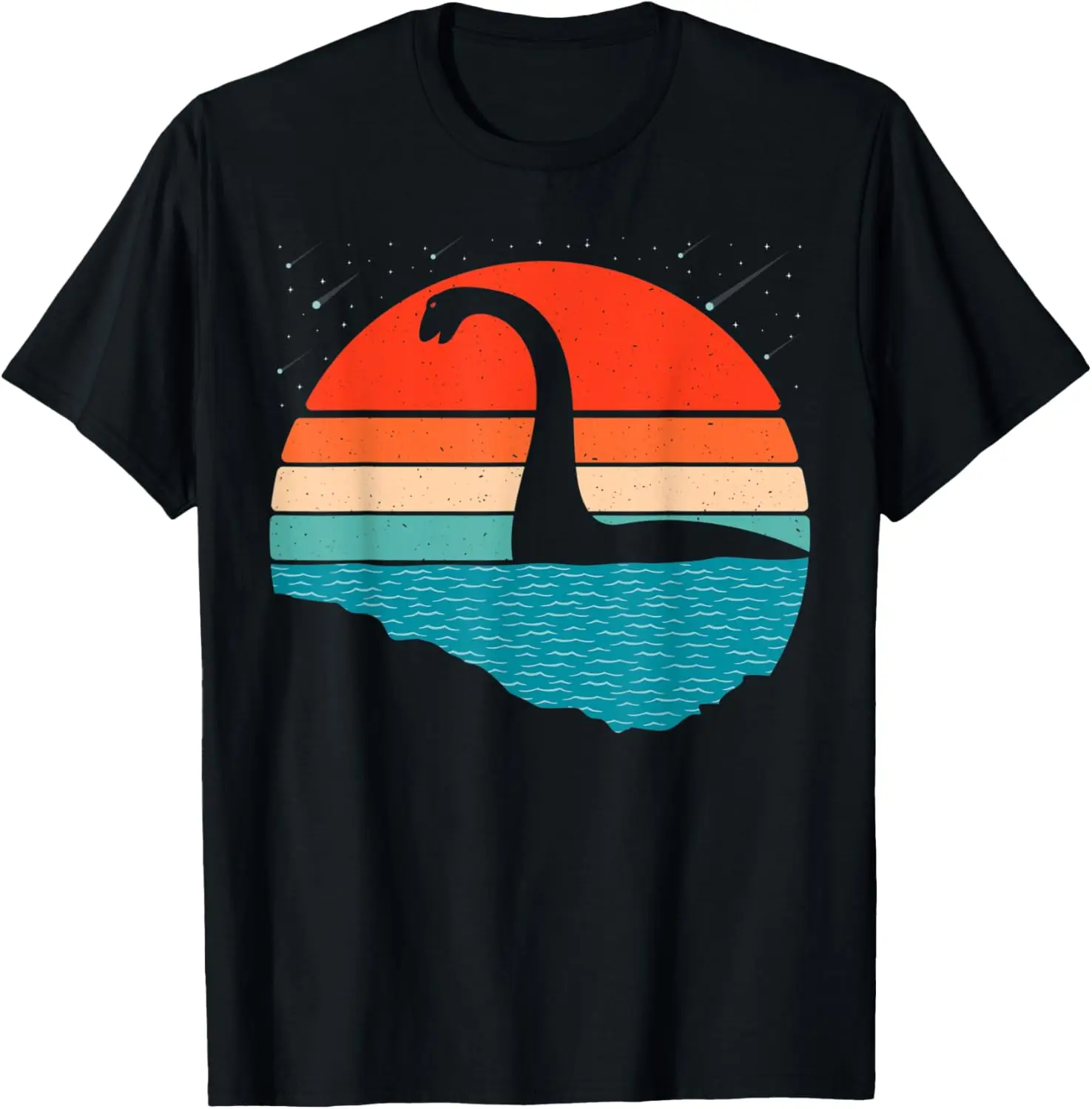 Nessie The Loch Ness Monster Graphic Retro sunset Loch Ness T-Shirt