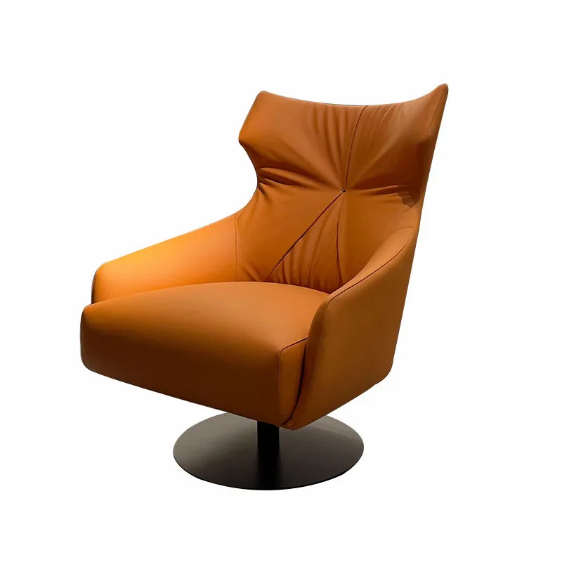

Single sofa chair, modern simplicity, living room balcony, leather art, leisure, rotating single chair