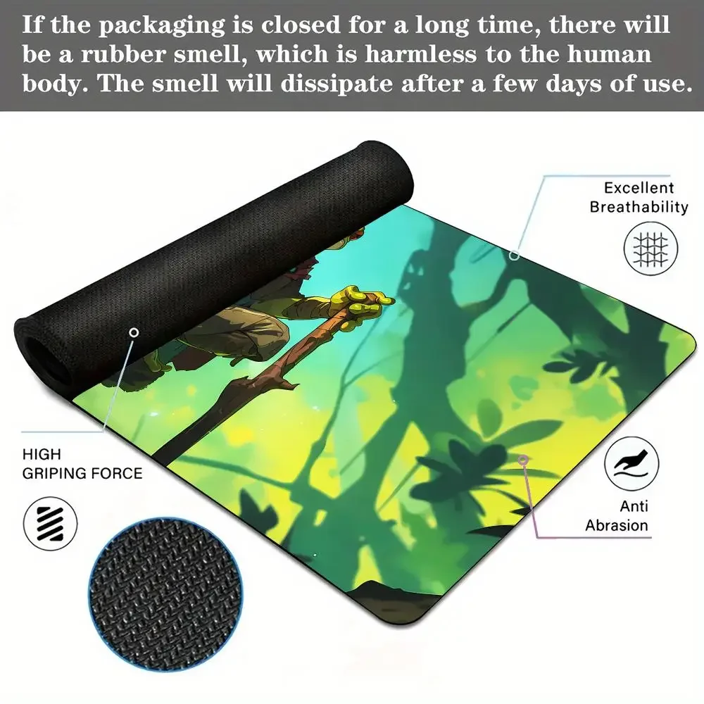 Cartoon-stijl kikker krijger anime Muismat rubber antislip Bureaumat pc-accessoires Gaming mat toetsenbord mousepad magische mat