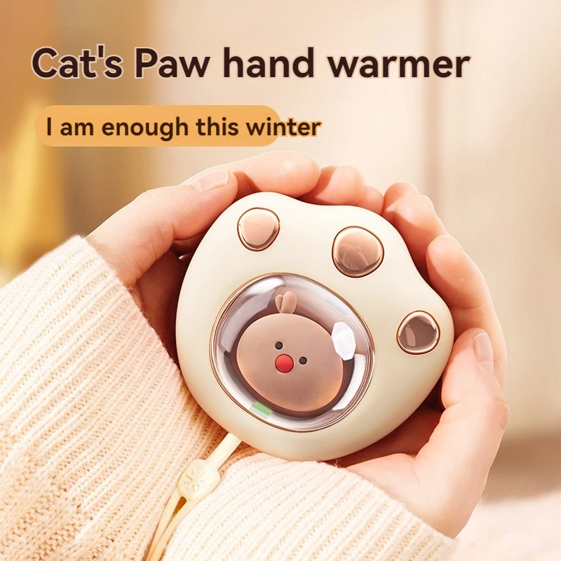 Cat Paw Hand Warmer 1200mAh USB Rechargeable Portable Winter Keep Warm Pocket Mini Electric Heater Hand Warmer Christmas Present