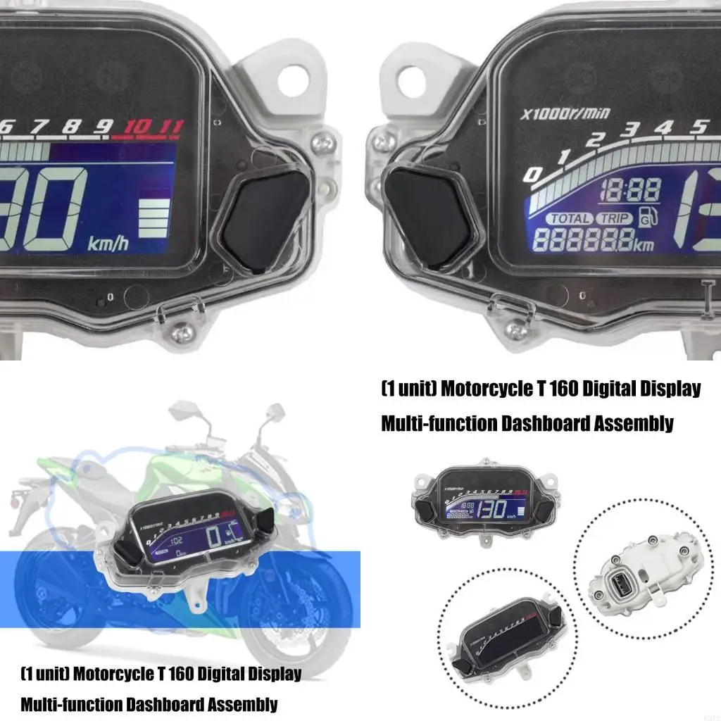 

Аксессуары для мотоциклов для 160 2015-2022 мотоциклера цифровой дисплей тахометр спидометр одометр приборной панель H9EE