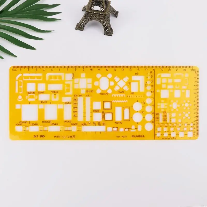 W89C Plantilla arquitectura profesional Dibujos regla Dibujos medición herramienta medición plantillas