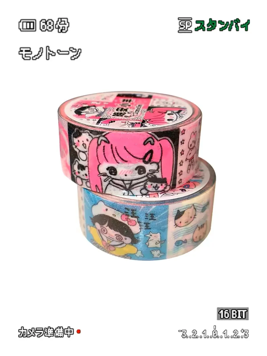 Cartoon girl cute roll stickers hand account available