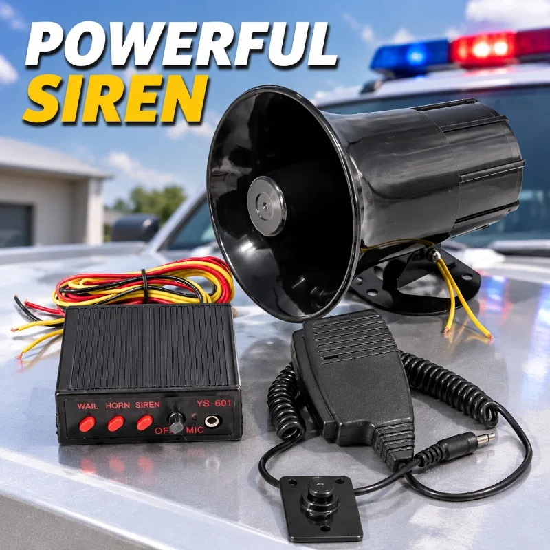 12V Split Type 3 Tone Vehicle Megaphone Horn 50W Car Siren Loudspeaker Auto Motorcycle Modification Warning Alarm Speaker