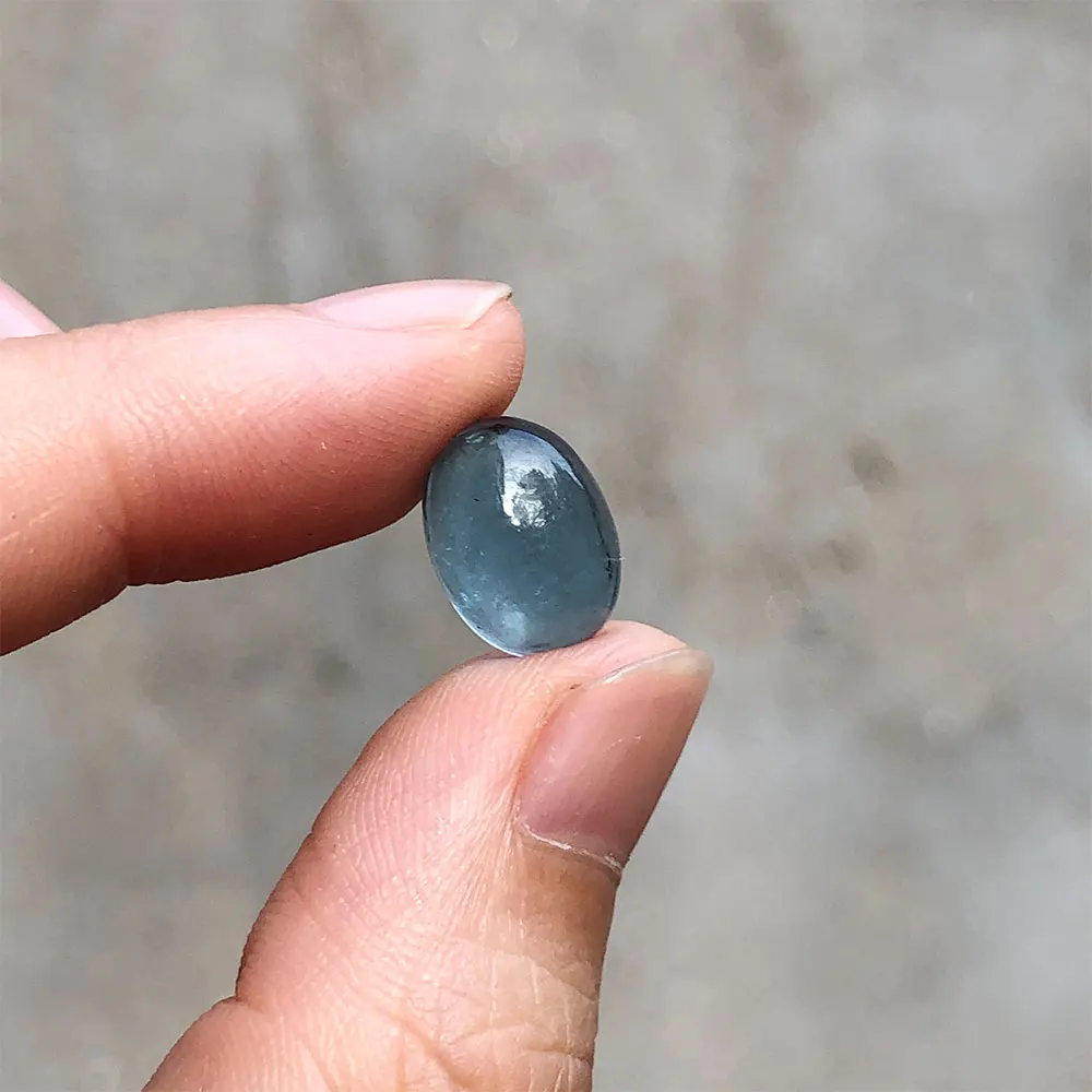 Natural Aquamarine Oval Cabochon Gemstones Crystals Healing Stones for Rings DIY Crystal Home Decoration Room Decor Rare Beauty