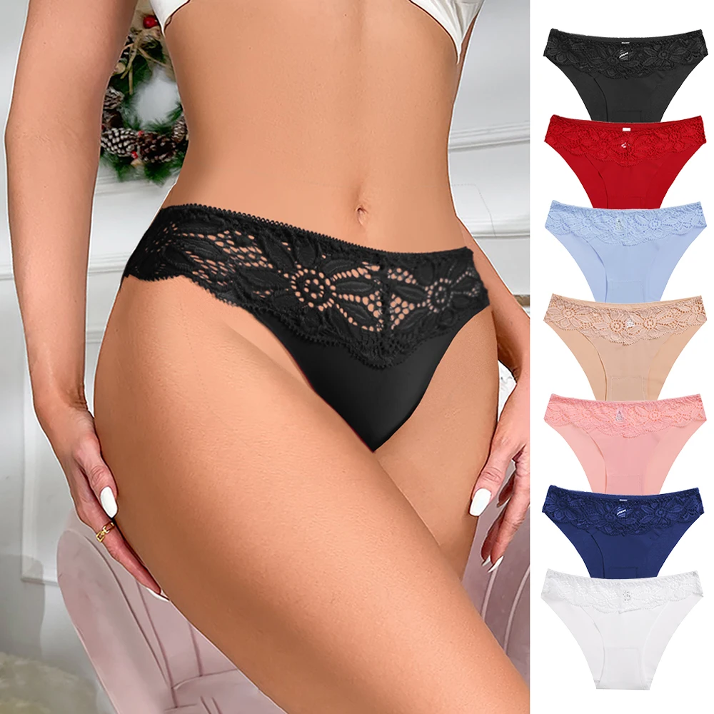 WarmSteps 3Pcs/Set Women\'s Sexy Lace Panties Seamless Underwear for Woman Hollowed Out Lace Lingerie Intimates New Briefs Pantys