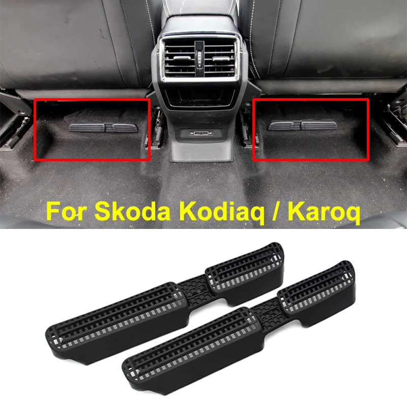 For Skoda Kodiaq Karoq Interior Accessories Air Vent Cleaner Under Seat A/C Outlet Protector Cover Floor Vent Dust Grille