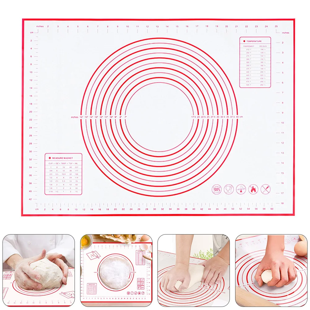 

Silicone Kneading Mat 60x40cm R om Color Non stick Dough Rolling Pad for Baking Pizza Making Kitchen Tools Accessories