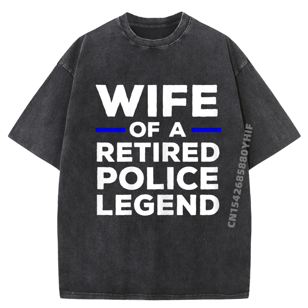 

Жена на пенсии, полицейская легенда, полицейская жена, мужская одежда больших размеров, мягкие винтажные футболки, мужские классические мытые футболки Camisa