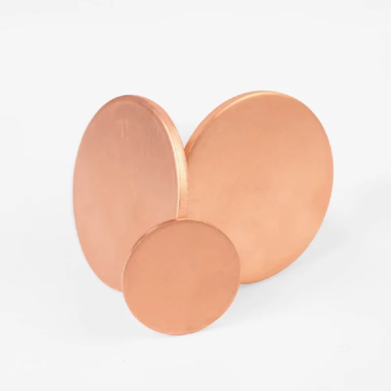 Thick 0.5-100mm Diameter 10-200mm OD Solid Pure Copper Disc T2 C1100 M1 Blank Copper Round Plate