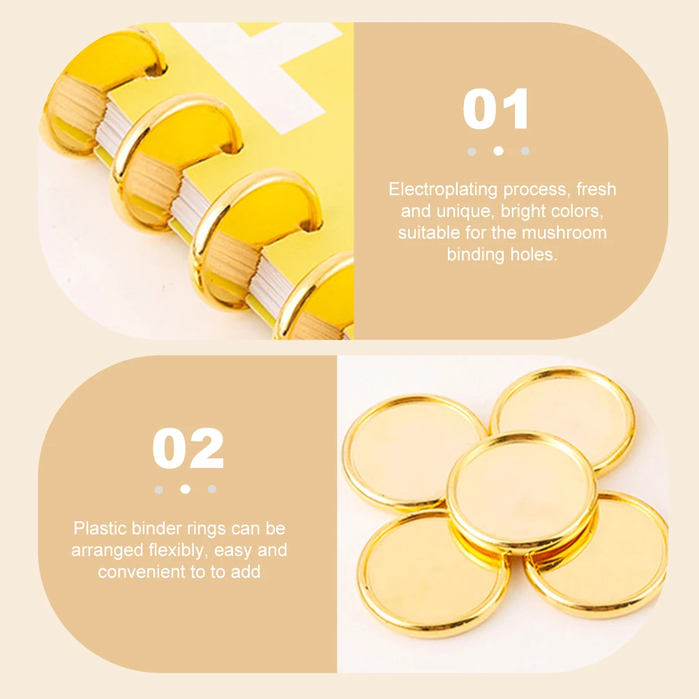 20 قطعة أقراص تجليد مطلية بالكهرباء حلقات ثقب الفطر السلس للمخططين ذاتية الصنع أقراص إصلاح مشاريع الطلاب #4