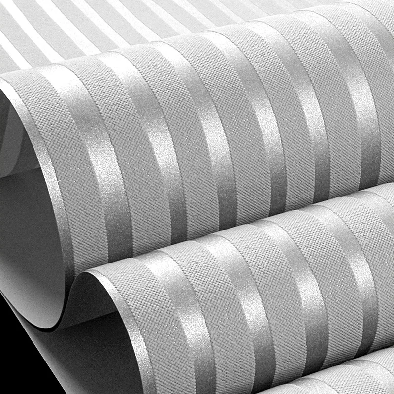 Silver Grey Modern Design 3D Embossing Stripes Wallpaper For Living Room Bedroom TV Background Home Decor Non Woven Wall Paper