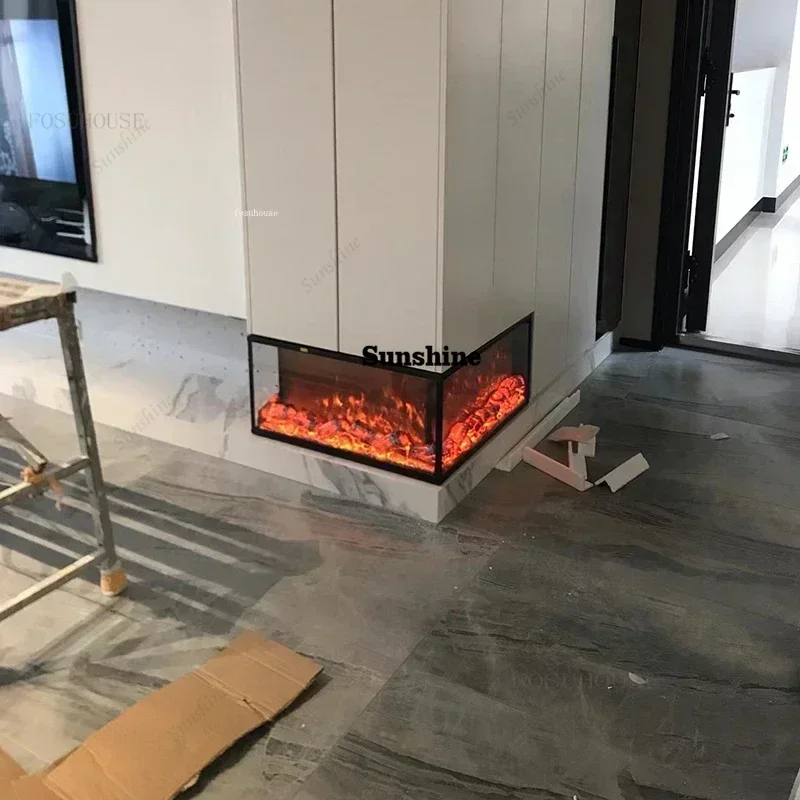 European Electronic Fireplaces Home Living Room Embedded Decoration Fireplace Modern Simulated Flame Fireplace Heater Room Decor
