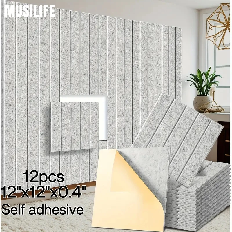 

30×30cm Self Adhesive Felt Wall Stickers Durable Wall Soundproof Board for Room Recording Studio Acoustics Easy Paste Home Decor