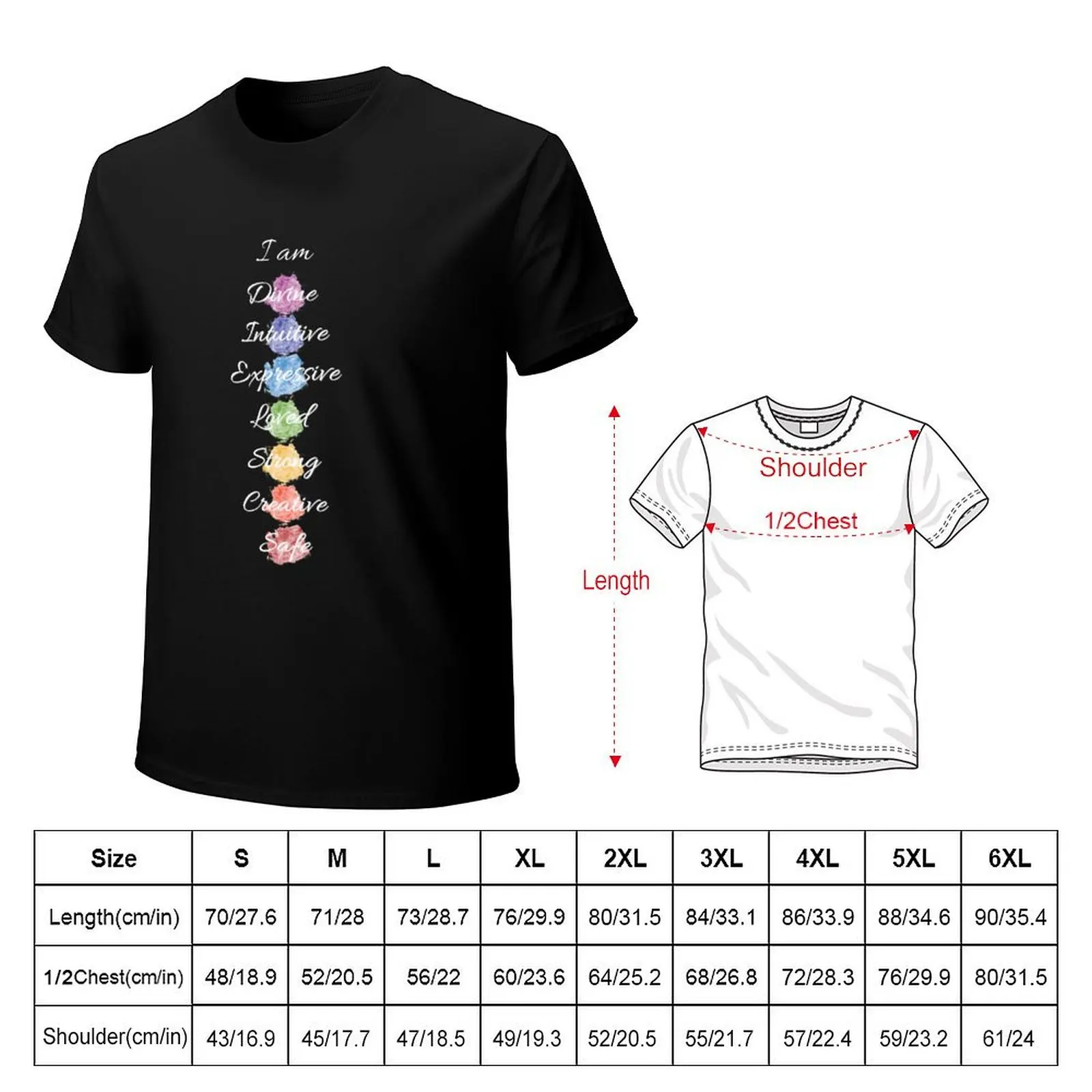 Chakra Energy Affirmation T-Shirt Running Gym Short Sleeve Sports Tee