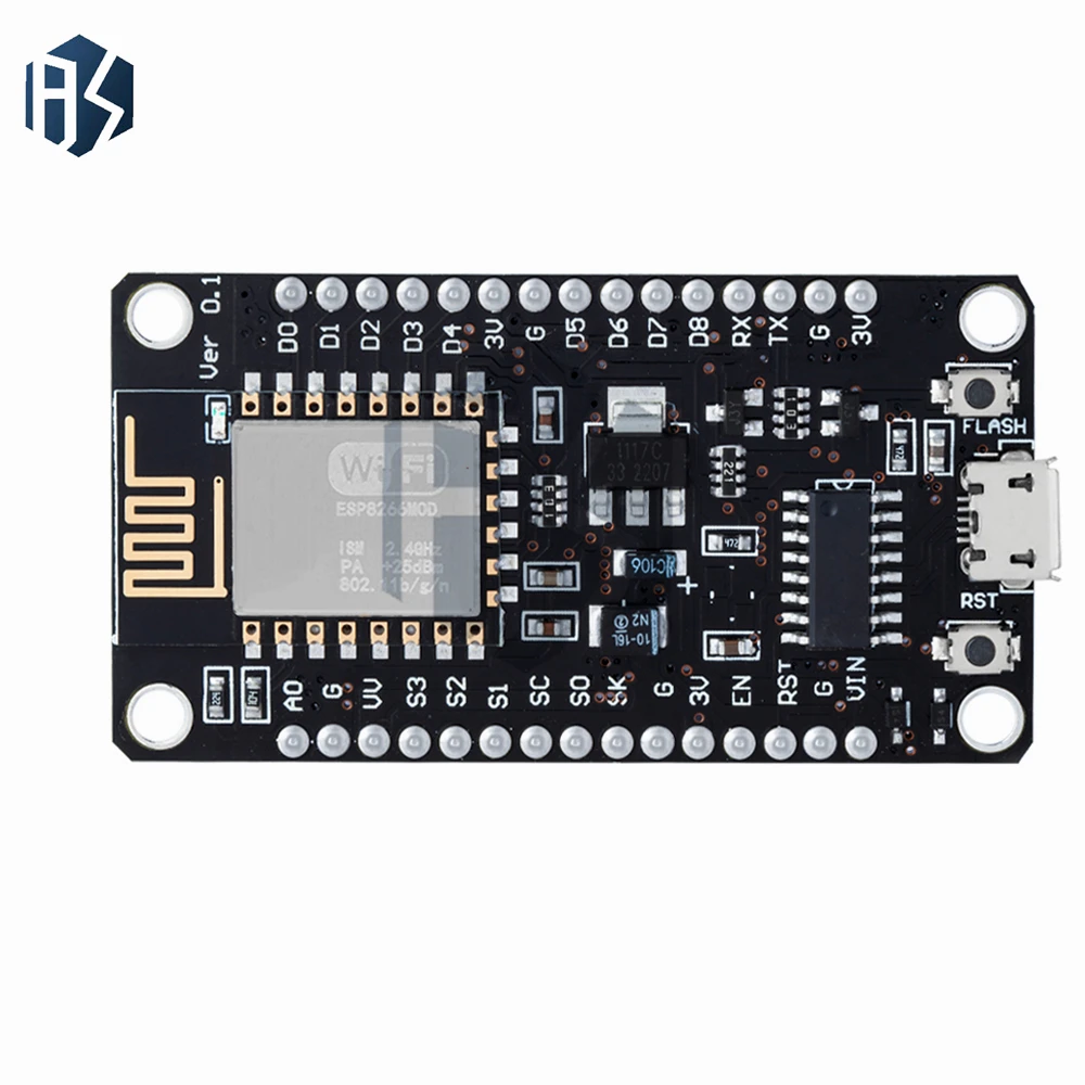 ‌ Placa de desarrollo NodeMCU V3 ESP8266 ESP-12E: módulo IoT Wi-Fi compatible con placa de pruebas con 16 GPIO, flash de 4 MB |   IDE Arduino