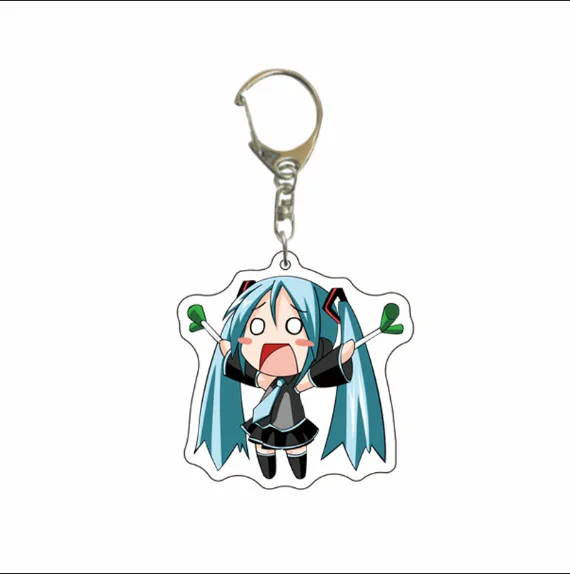 Chaveiro Pingente de Acrílico Hatsune Miku Anime Fofo para Bolsa, Carro, Presente de Joia para Amigos e Casais, Moda Desenho Animado