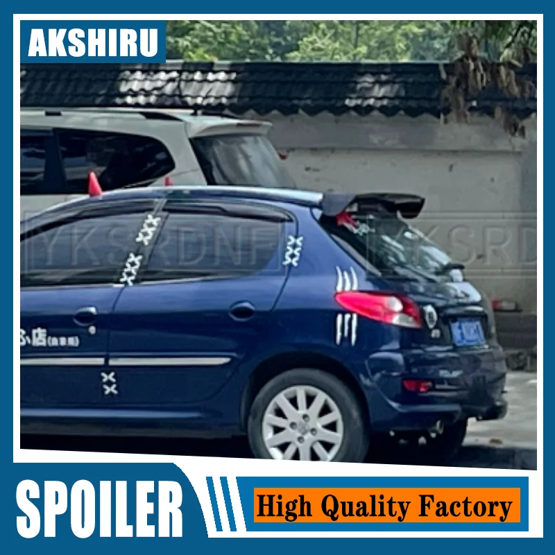 Für Peugeot 206 207 Spoiler 2008 2009 2010 2011 ABS Kunststoff Hinten Dach Spoiler Flügel Stamm Lip