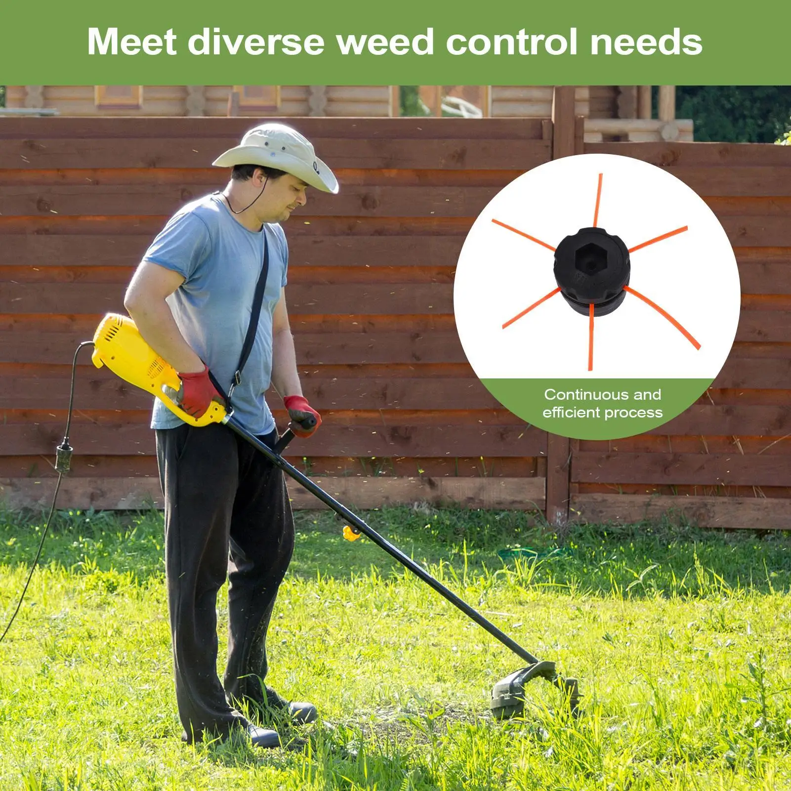 Trimmer Head Lawnmower Accessory Grass Trimmer Replacement Head For Gardens Lawns Paving Stones Sidewalk Joints Driveways Yard